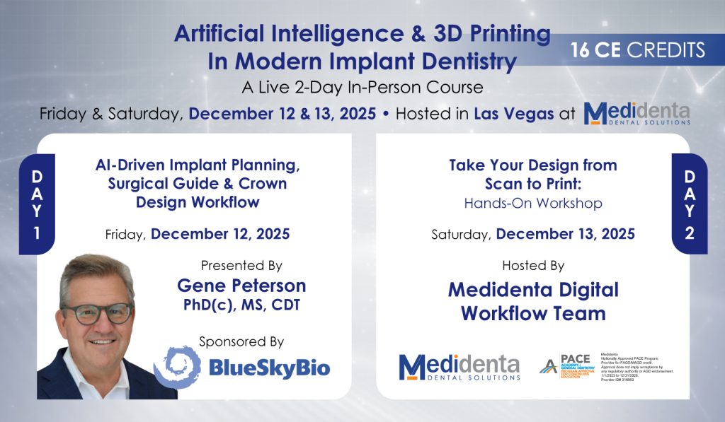 DIG Medidenta - Education - Live Course - Artificial Intelligence & 3D Printing In Modern Implant Dentistry